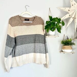 🩷LANE BRYANT STRIPED SCOOP NECK CHUNKY SWEATER WINTER COZY STRIPES SIZE 22/24
